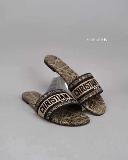 Dior Dway Embroidered Slide Sandals
