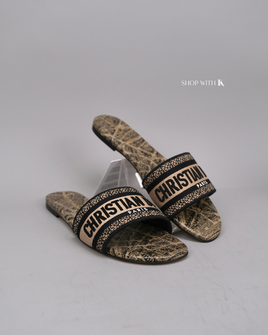 Dior Dway Embroidered Slide Sandals