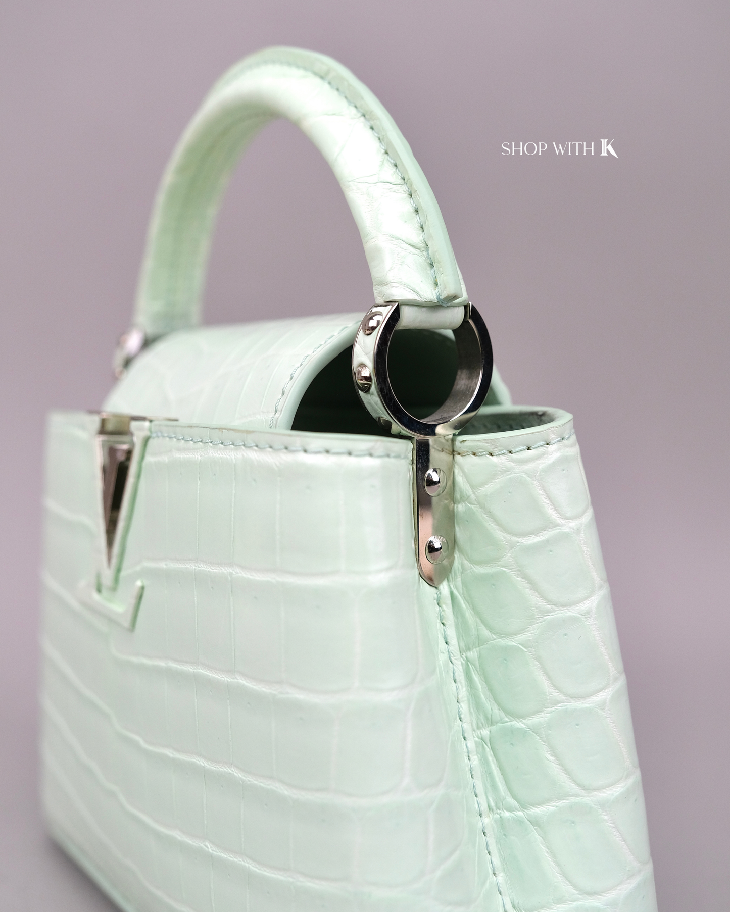 Louis Vuitton Mini Capucine Crocodile Mint Green