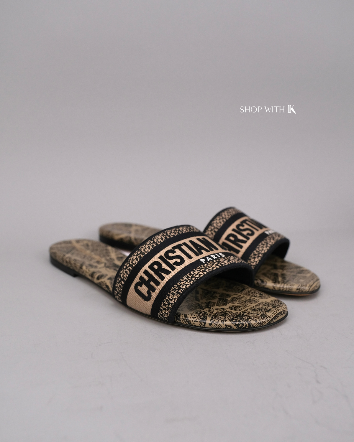 Dior Dway Embroidered Slide Sandals