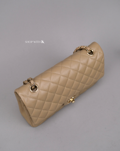 Chanel Classic Medium Flap Dark Beige GHW