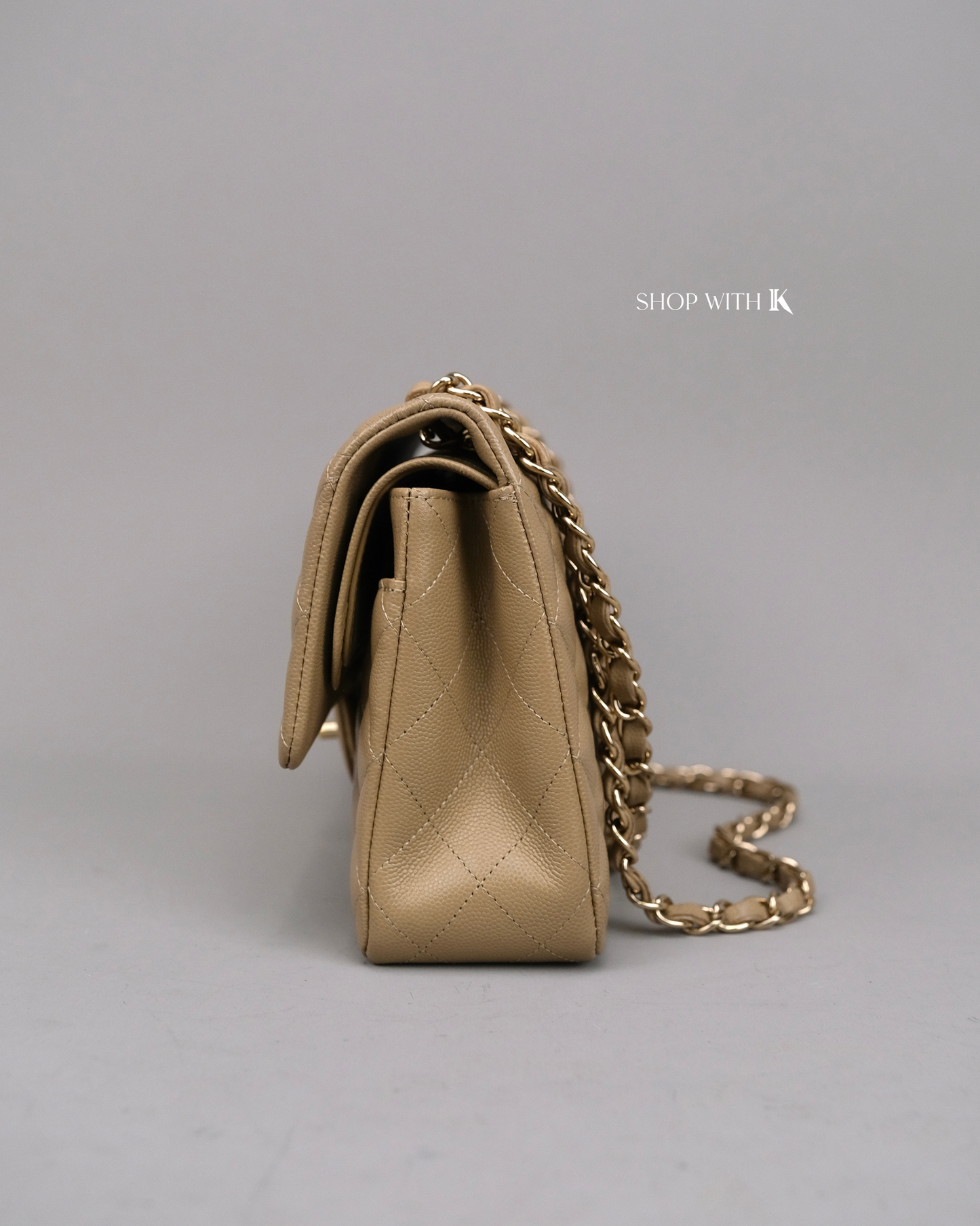 Chanel Classic Medium Flap Dark Beige GHW