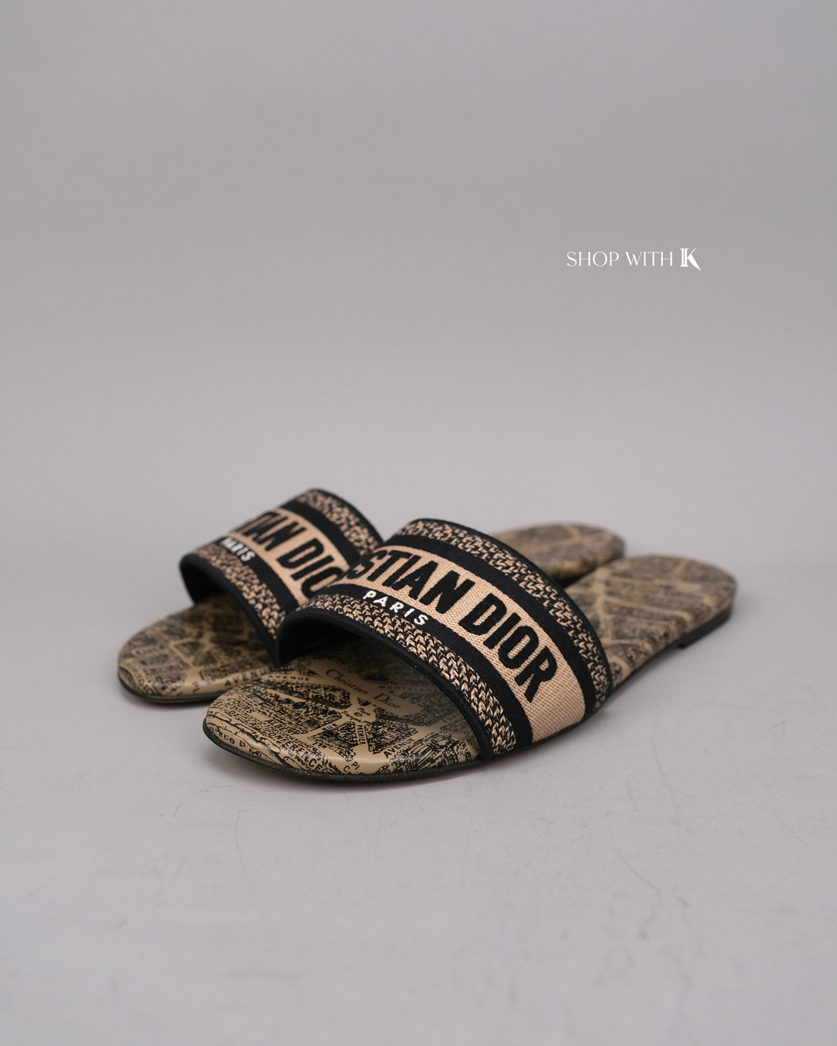 Dior Dway Embroidered Slide Sandals