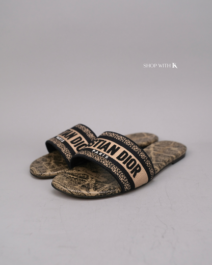 Dior Dway Embroidered Slide Sandals