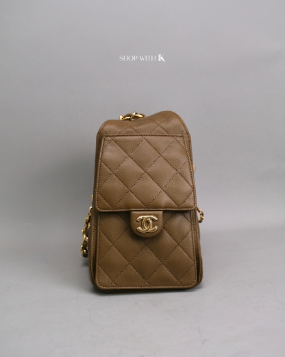 Chanel 25 Small Brown GHW