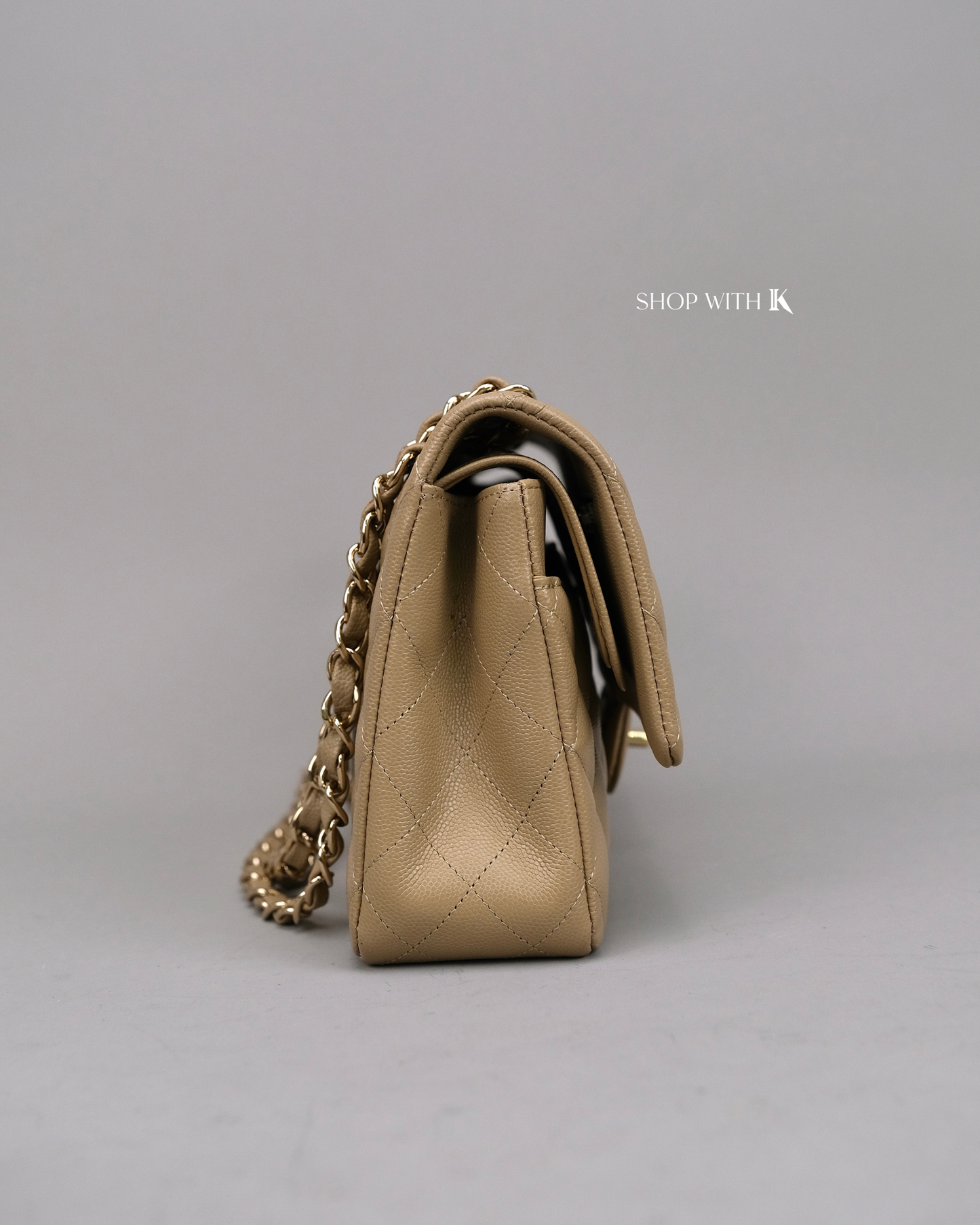 Chanel Classic Medium Flap Dark Beige GHW