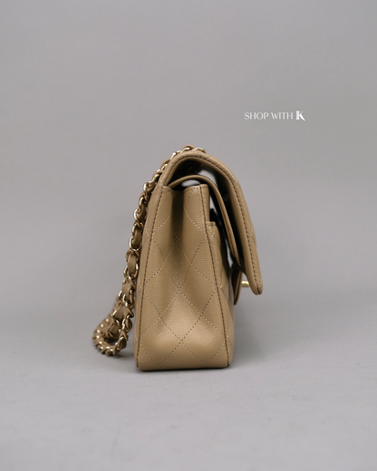 Chanel Classic Medium Flap Dark Beige GHW