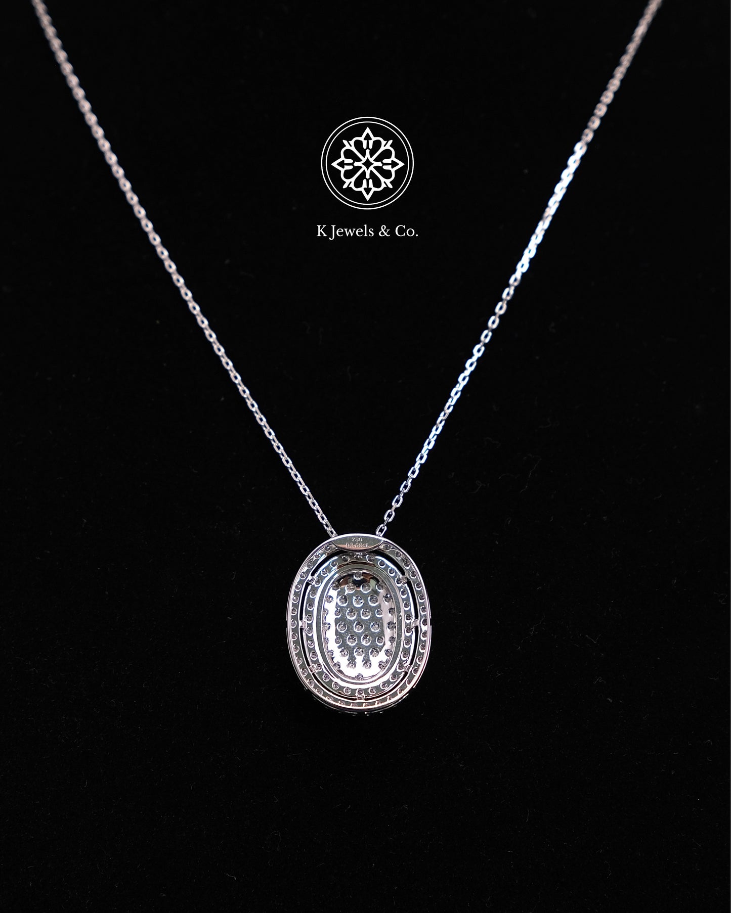 Oval Diamond Pendant w/ Chain