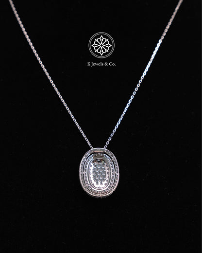 Oval Diamond Pendant w/ Chain