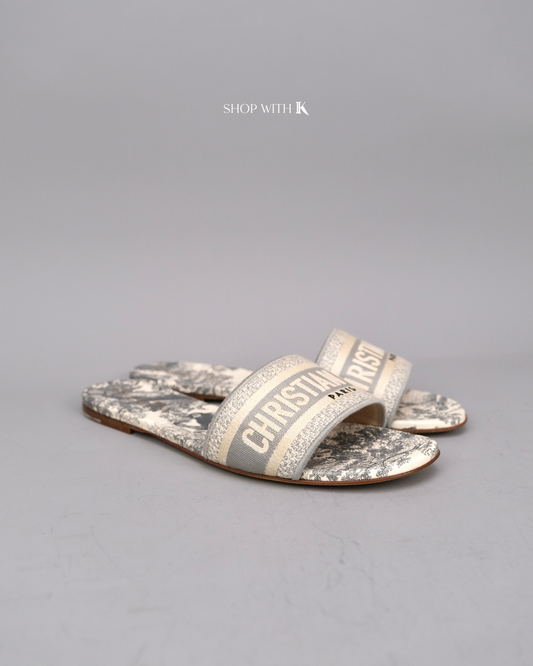 Dior Dway Embroidered Slide Sandals