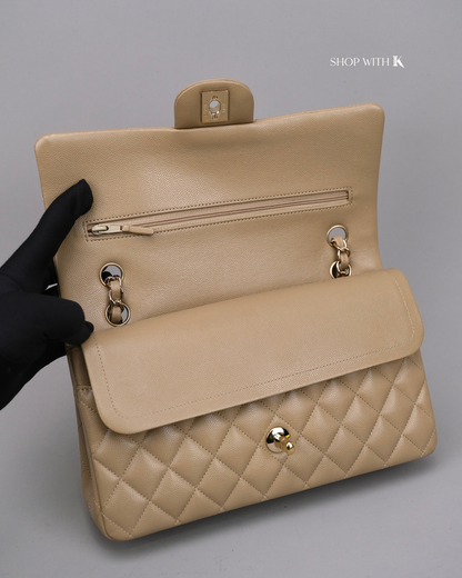 Chanel Classic Medium Flap Dark Beige GHW