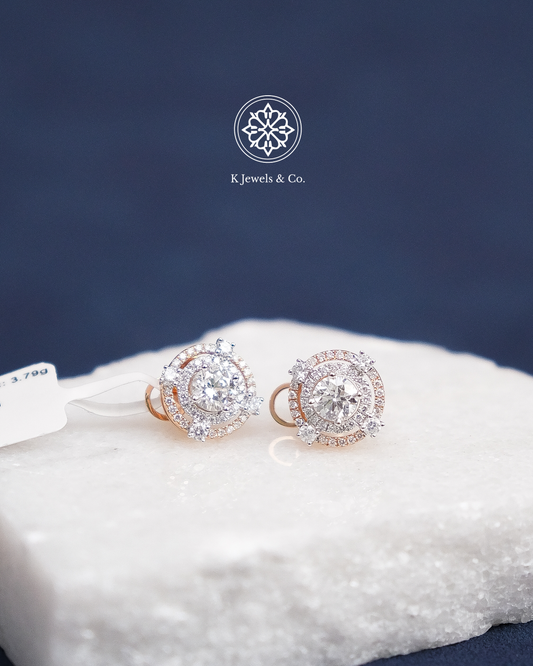 Double Halo Diamond Earrings