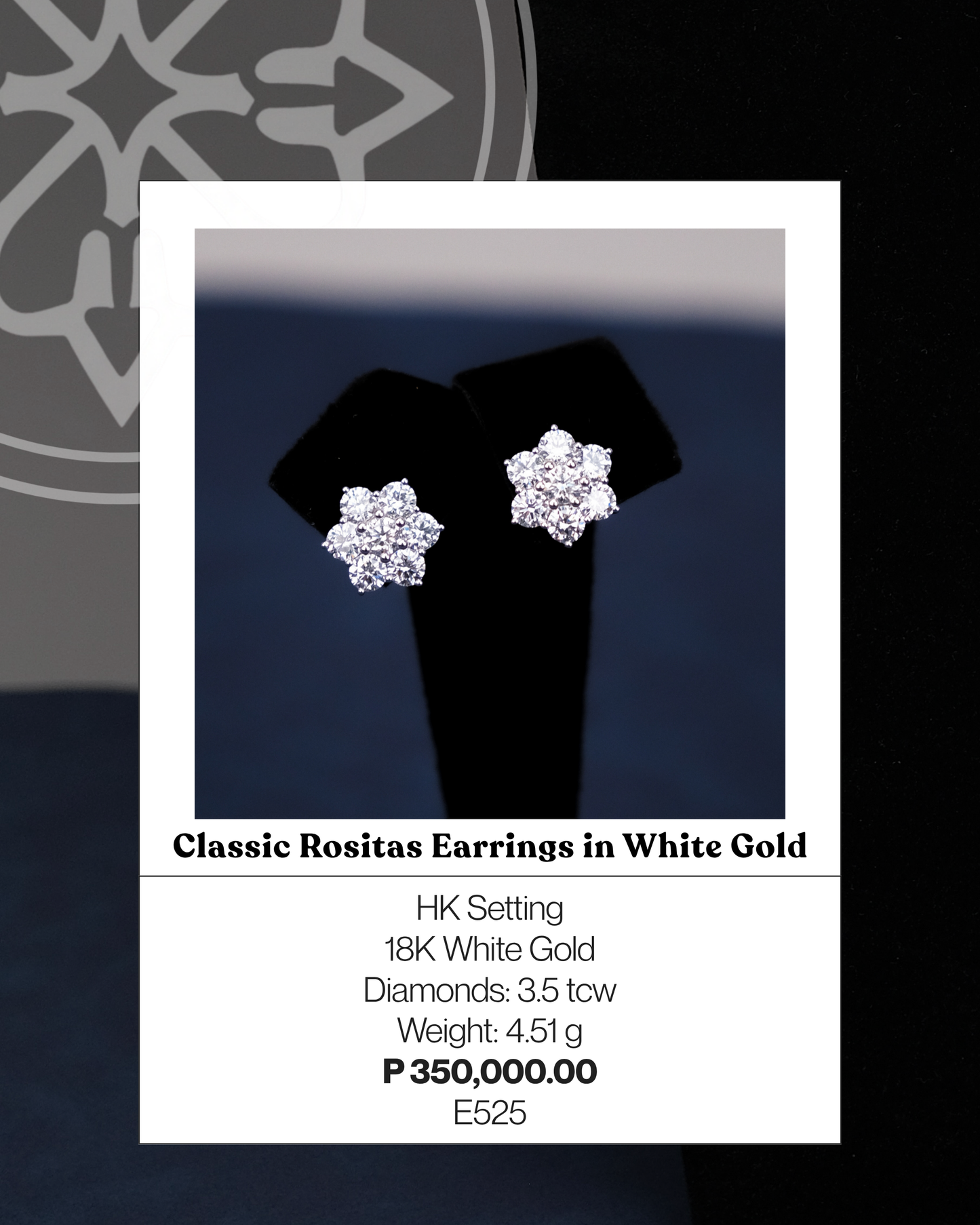Classic Rositas Earrings in White Gold