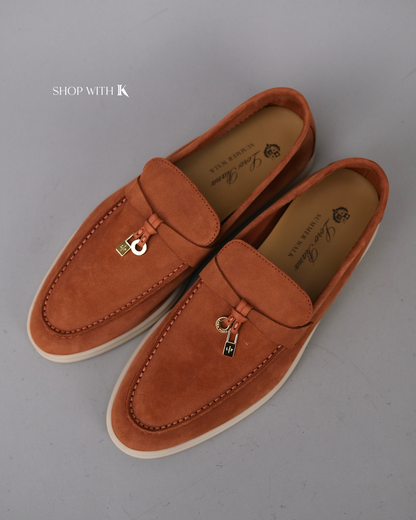 Loro Piana Summer Charms Walk Suede Rusty Orange