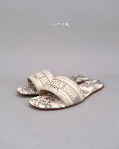 Dior Dway Embroidered Slide Sandals