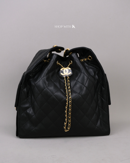 Chanel 25 Medium Black GHW