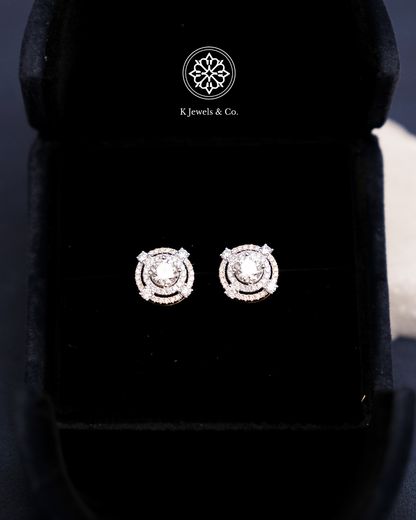 Double Halo Diamond Earrings