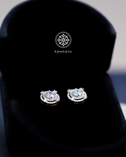 Double Halo Diamond Earrings
