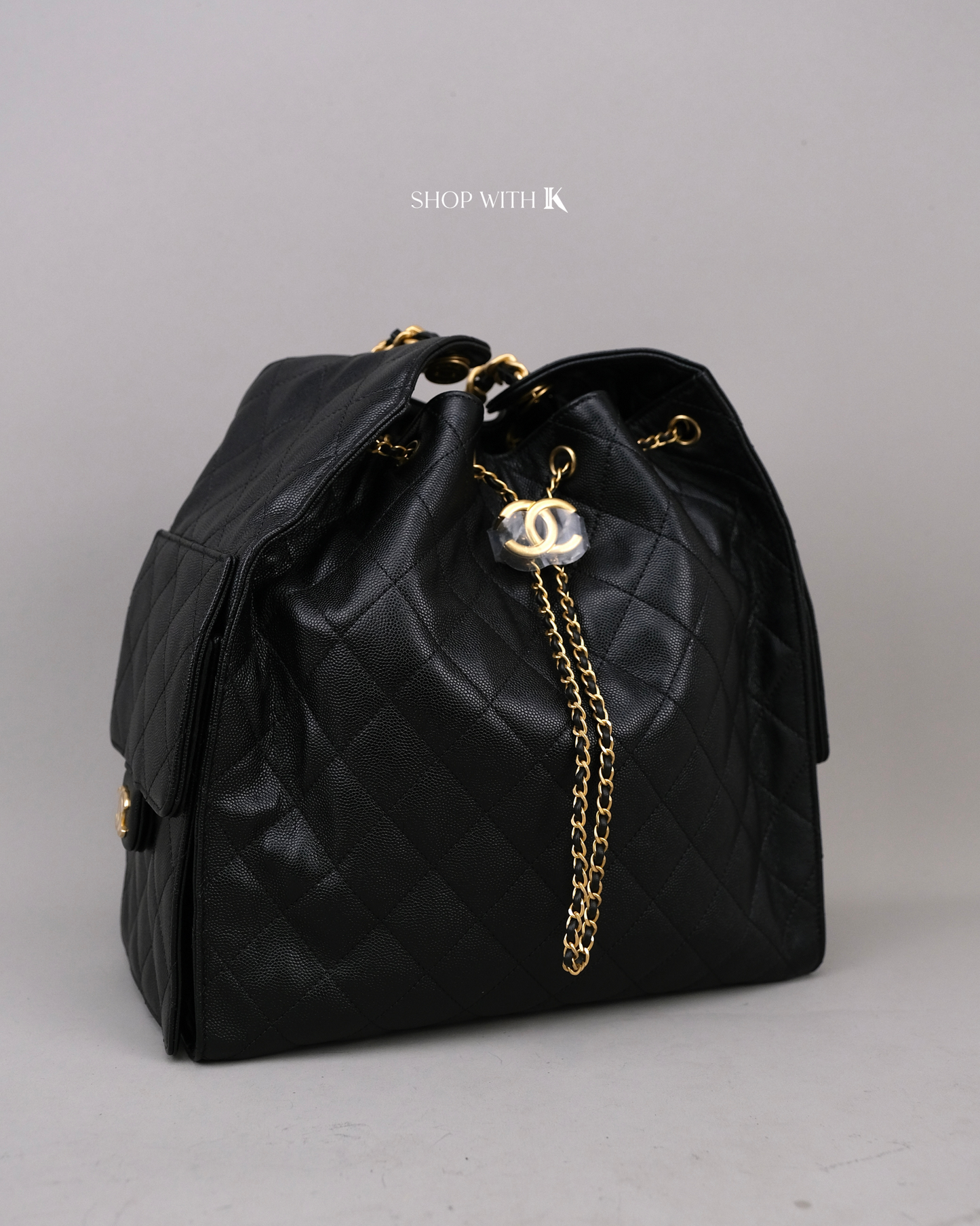 Chanel 25 Medium Black GHW