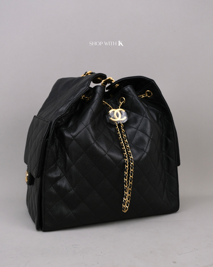 Chanel 25 Medium Black GHW