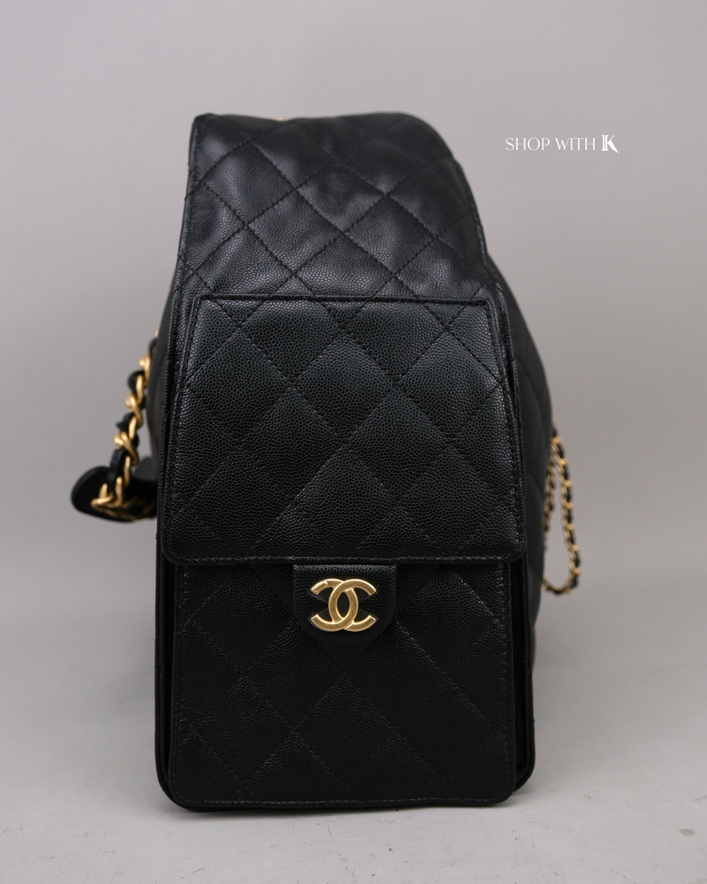 Chanel 25 Medium Black GHW