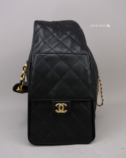 Chanel 25 Medium Black GHW