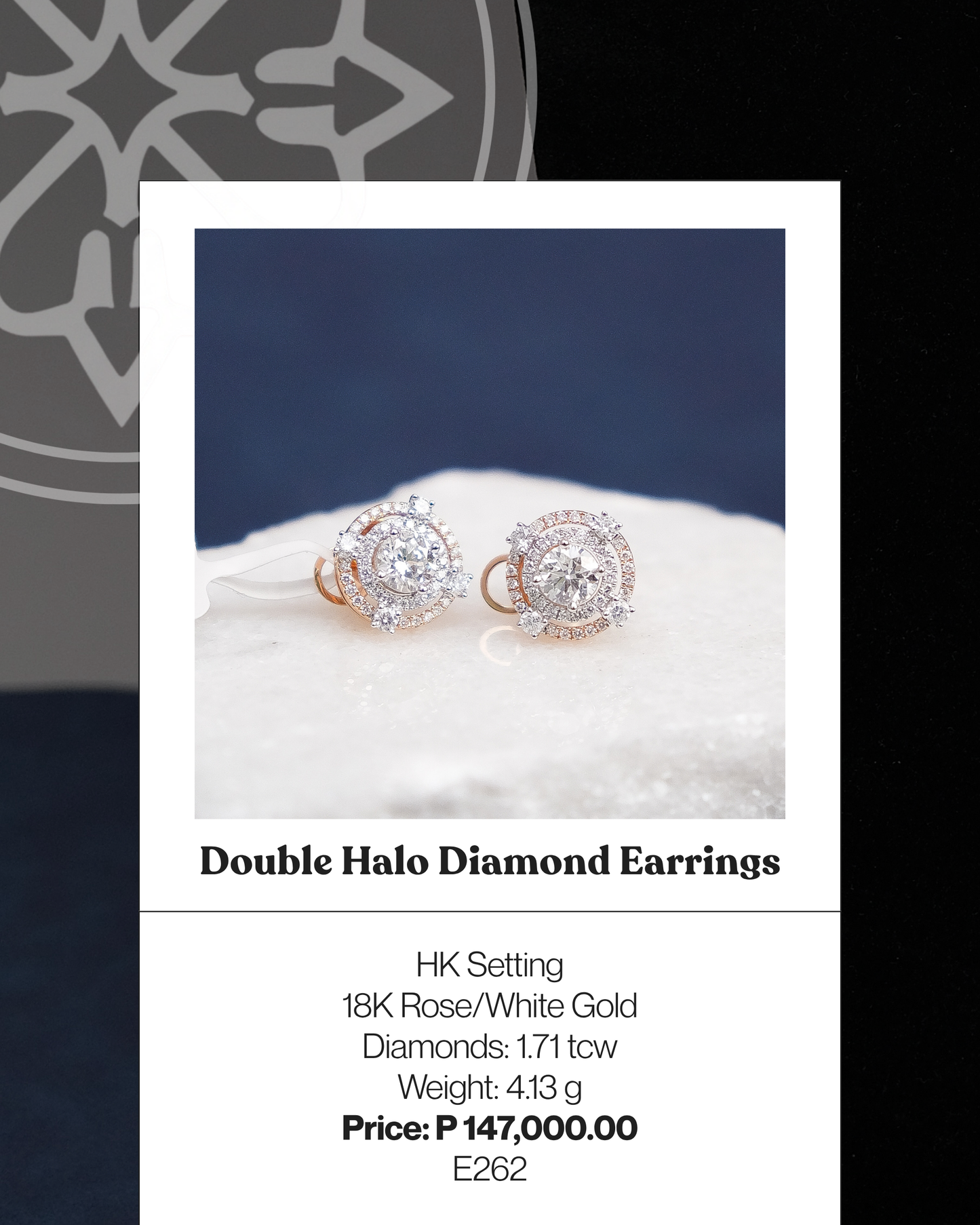 Double Halo Diamond Earrings