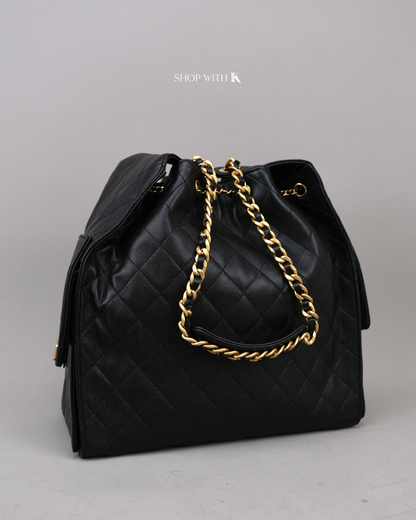 Chanel 25 Medium Black GHW