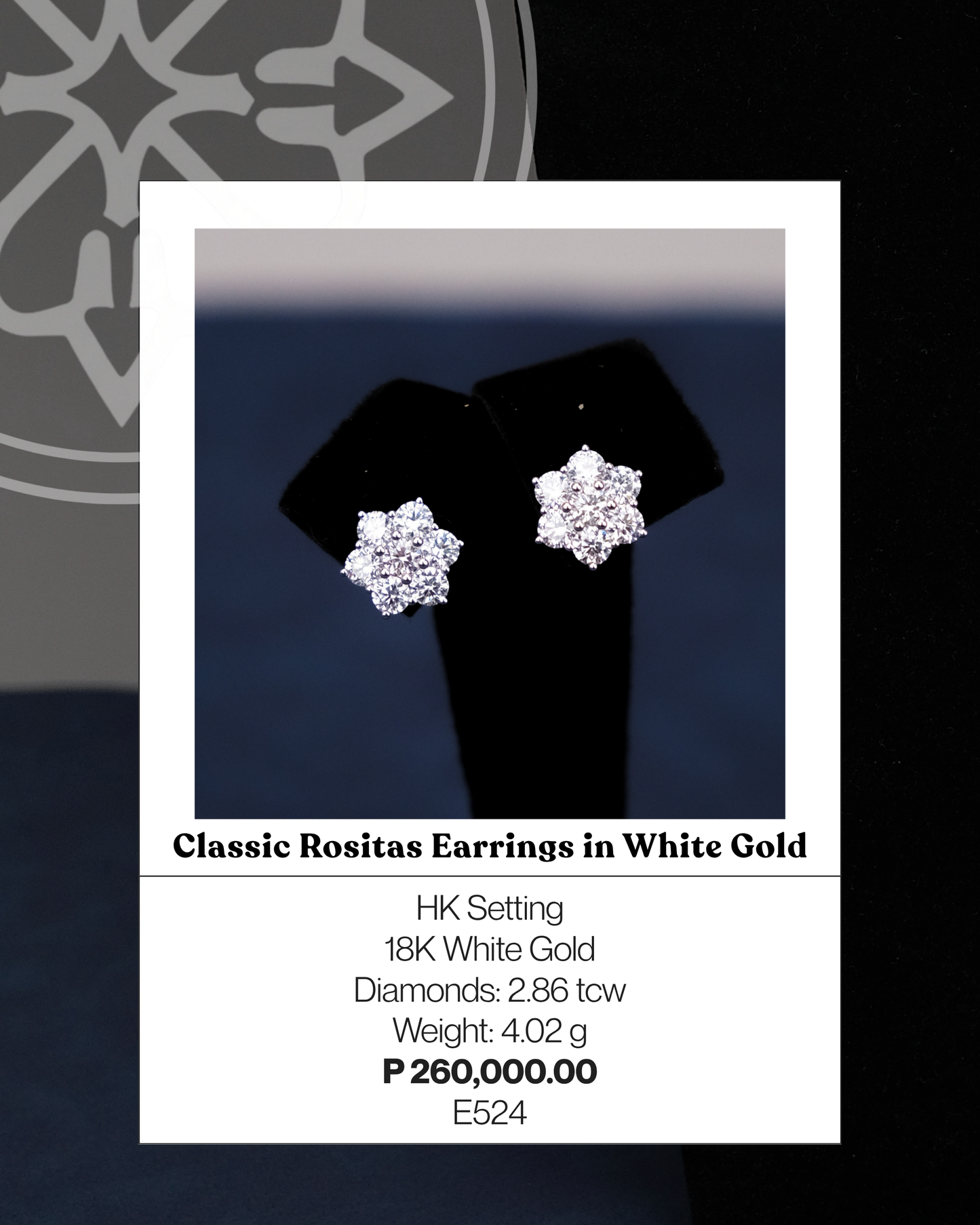 Classic Rositas Earrings in White Gold