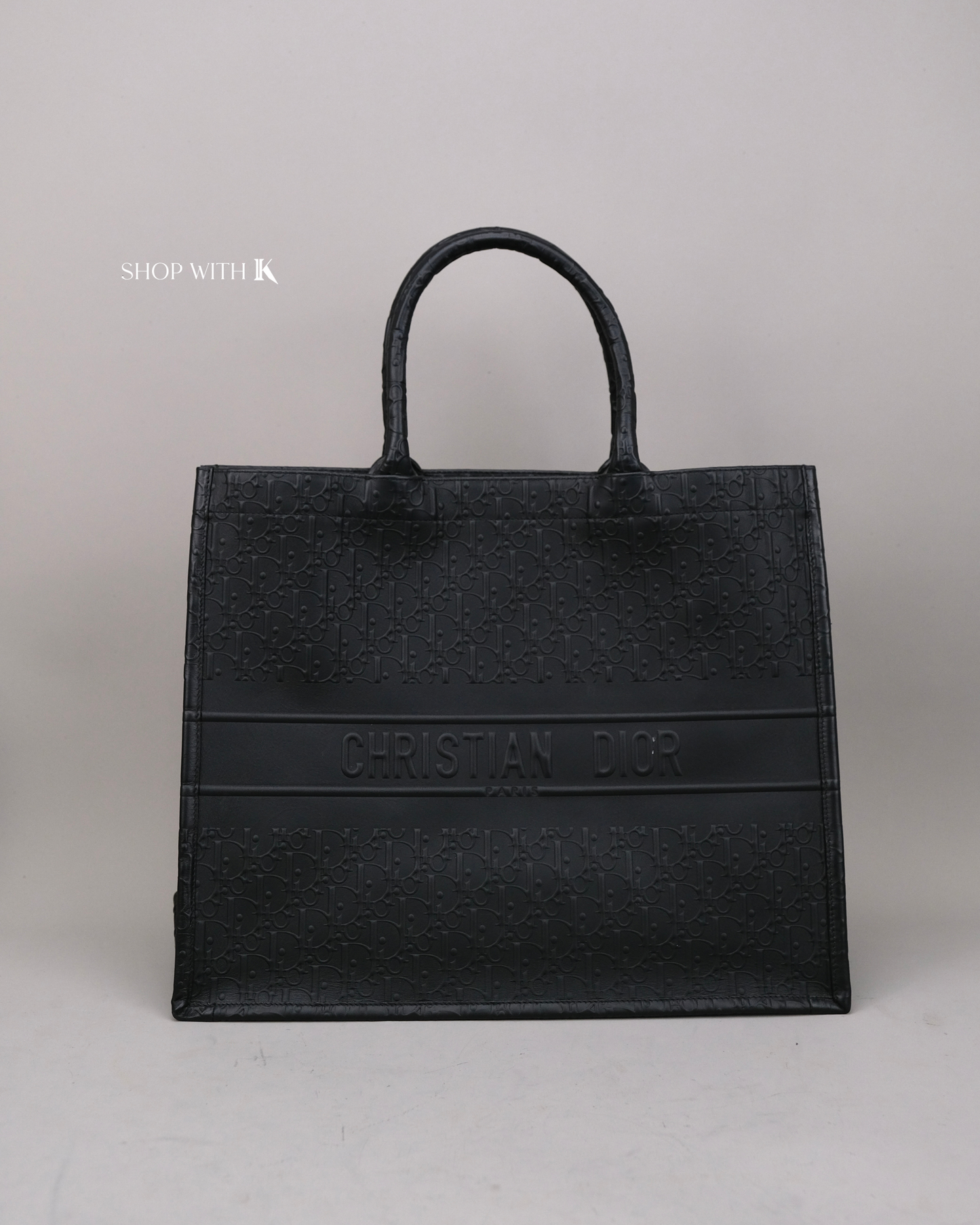 Dior Book Tote Black Oblique Embossed Calfskin Large