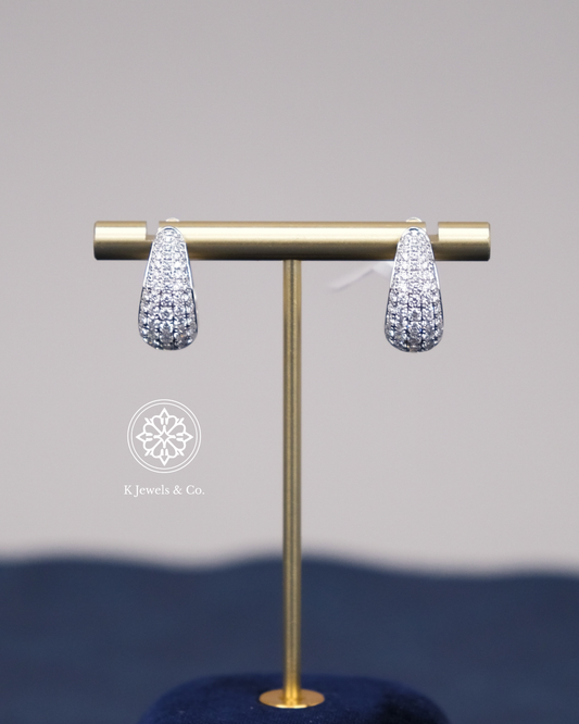 Diamond Loop Earrings in White Gold