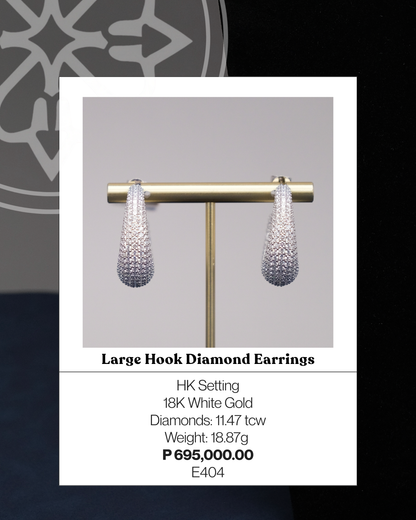 Large Hook Diamond Earrings