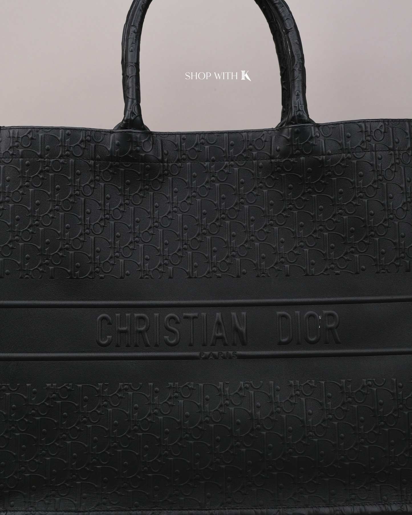 Dior Book Tote Black Oblique Embossed Calfskin Large