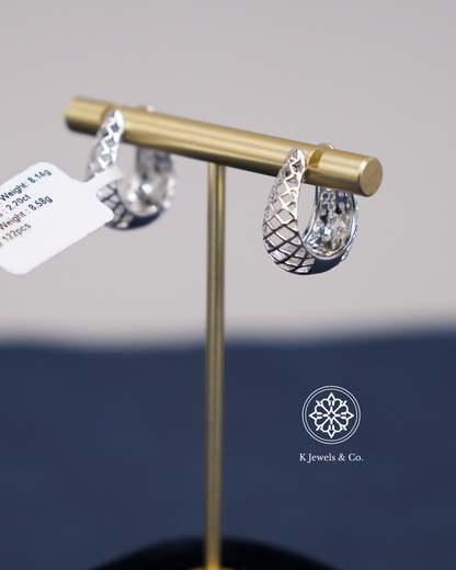 Diamond Loop Earrings in White Gold