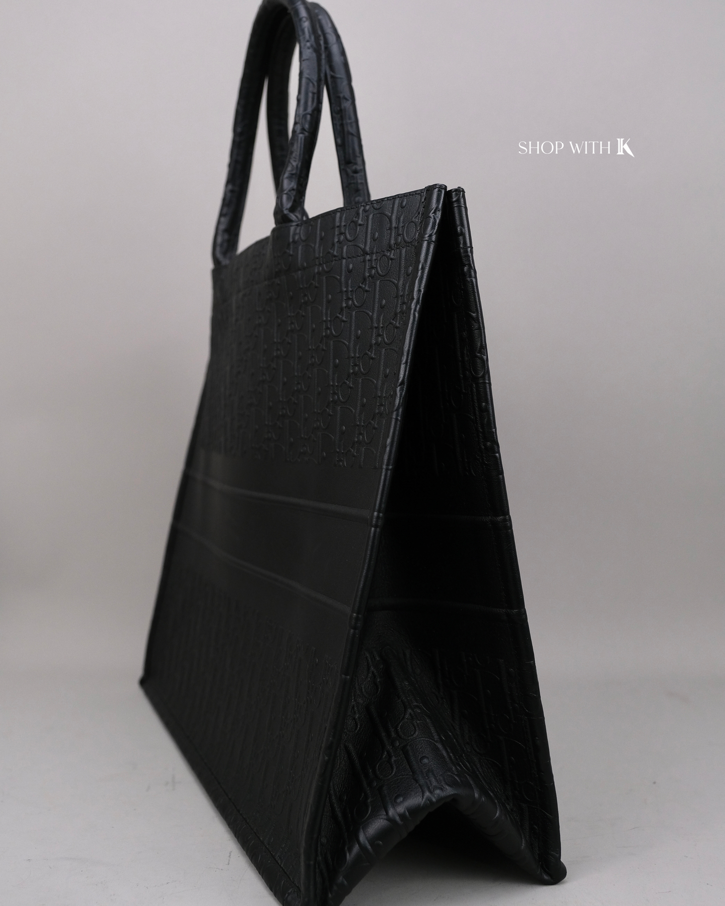 Dior Book Tote Black Oblique Embossed Calfskin Large