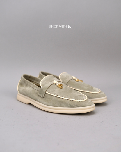 Loro Piana Summer Charms Walk Suede Dried Taragon