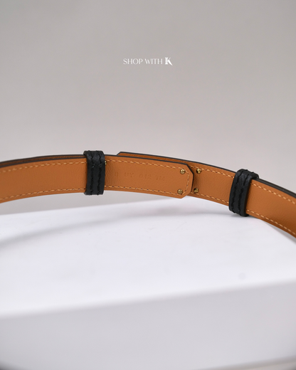 Hermes Kelly Belt Black RGHW