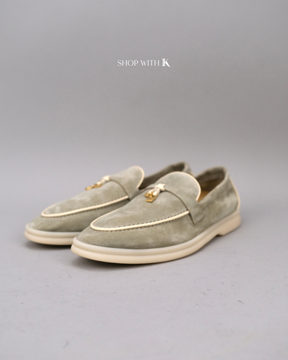 Loro Piana Summer Charms Walk Suede Dried Taragon