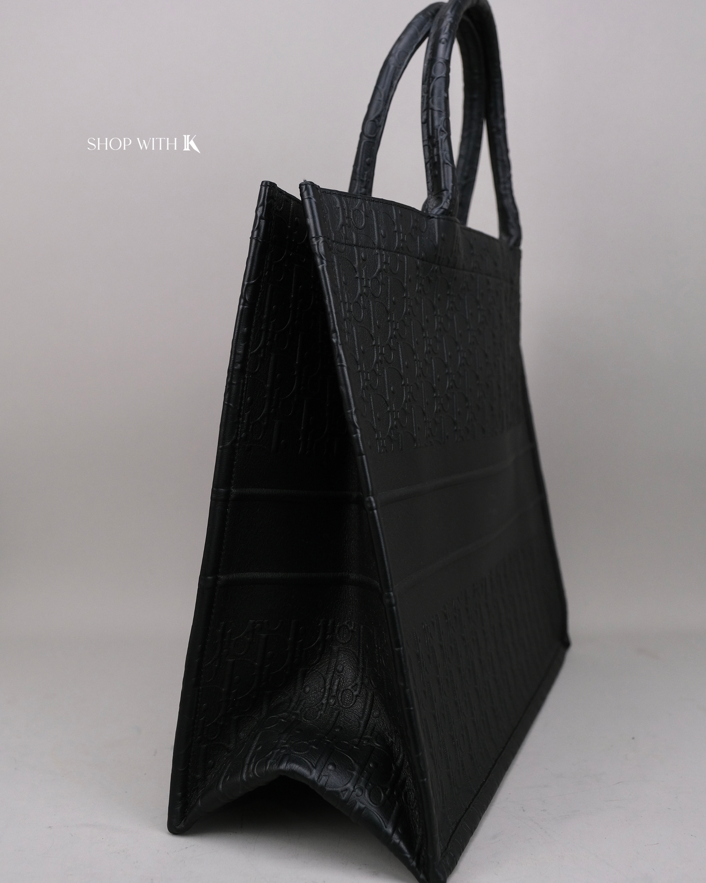 Dior Book Tote Black Oblique Embossed Calfskin Large