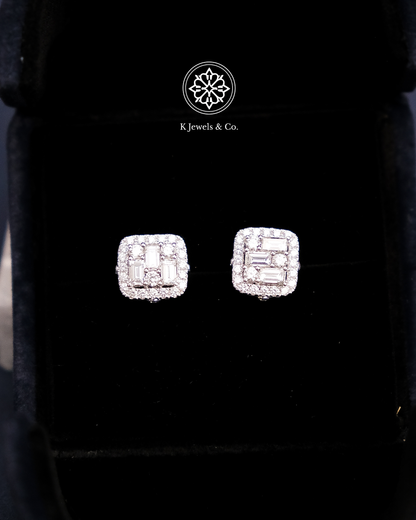 Emerald Illusion Diamond Earrings