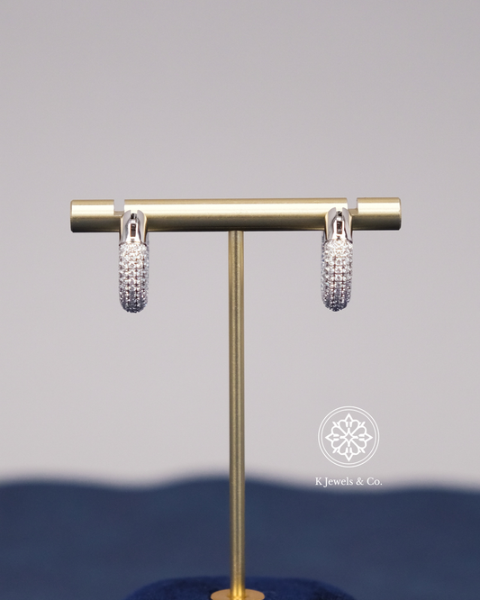 Donut Shaped Diamond Loop Earrings