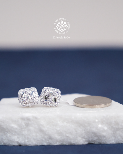 Emerald Illusion Diamond Earrings