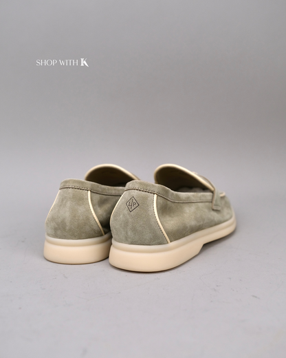 Loro Piana Summer Charms Walk Suede Dried Taragon