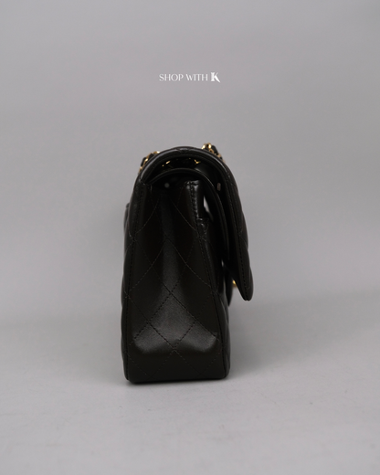 Chanel Classic Medium Flap Dark Brown GHW