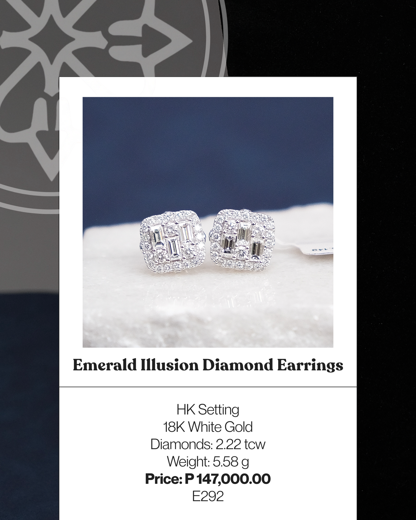 Emerald Illusion Diamond Earrings