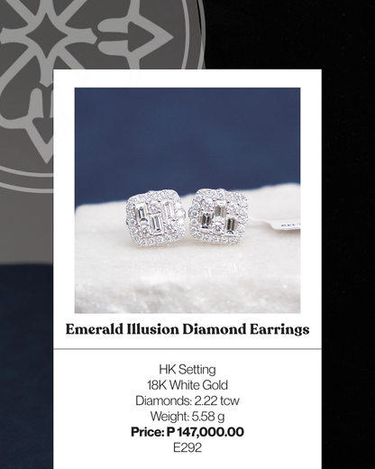 Emerald Illusion Diamond Earrings