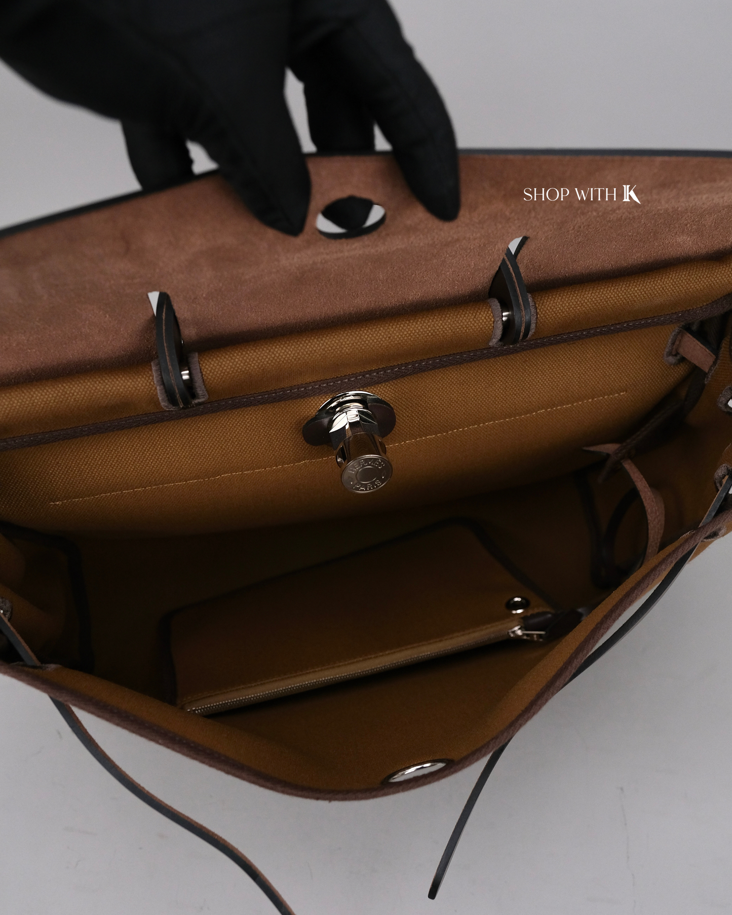 Hermes Herbag 39 Gold and Ebene PHW
