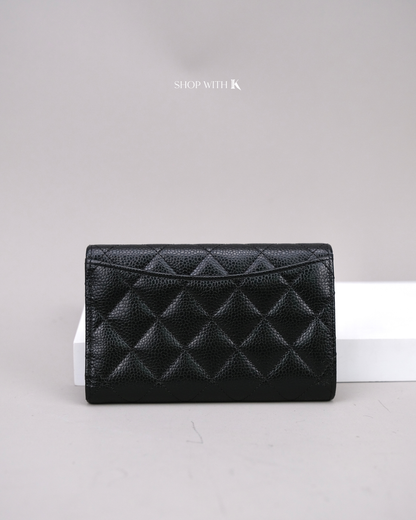 Chanel Classic Flap Large Wallet Black SHW