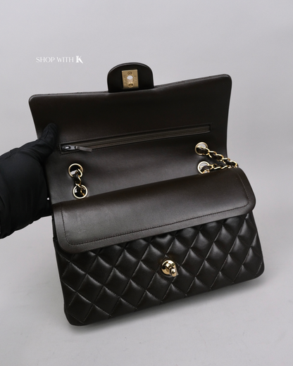 Chanel Classic Medium Flap Dark Brown GHW