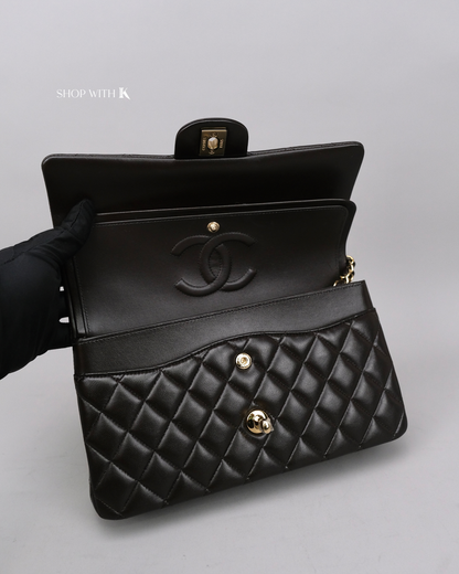 Chanel Classic Medium Flap Dark Brown GHW
